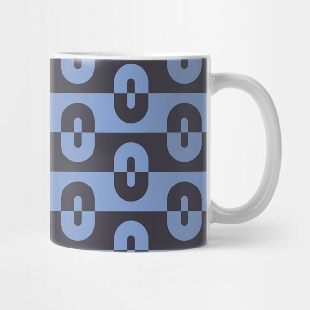 Geometric Pattern - Black Blue by Colorable